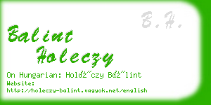 balint holeczy business card